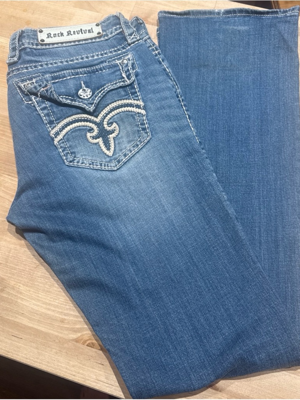 Rock Revival Womens Boot cut Denim Jeans - Embroidered Back Pockets